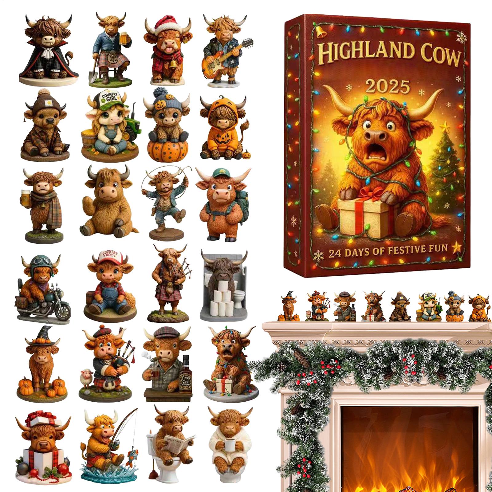 Advent Calendar Gift - Calendario dell'Avvento 3D Mucca Decorazioni per