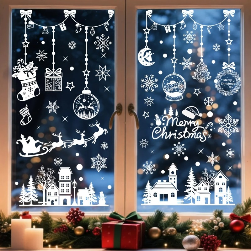 Snowflake Window Decal - 196 pezzi/9 fogli di adesivi statici
