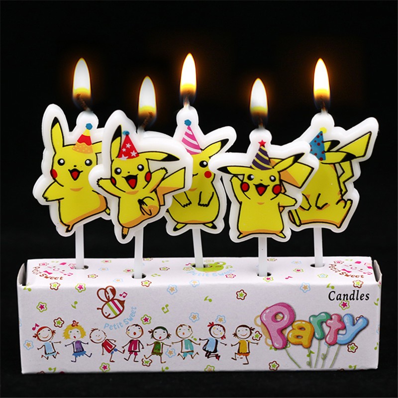 Holiday Candle Set - 5 pz/lotto Pokemon Torta Di Compleanno