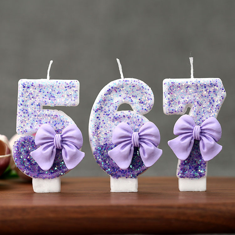 Holiday Candle Set - Candela di compleanno creativa con glitter